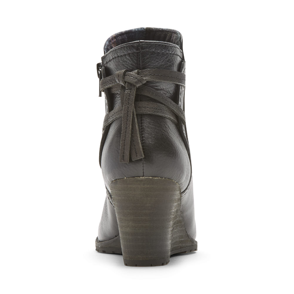 Rockport Støvler Dame Svart - Cobb Hill Lucinda Back Tie - FXHG56142